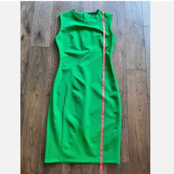 Zara Woman Pleated Shift Dress Size S Green Sleeveless Workwear Office Colorful - Picture 6 of 6